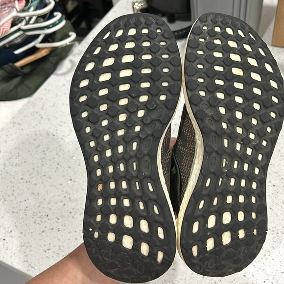 Adidas Pure Boost Go Womens Boost Running Shoe Night Cargo Green Maroon [B75668] - Picture 8 of 10